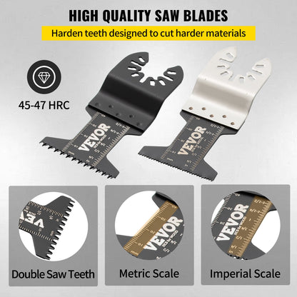 50 st oscillerande sågblad, snabbkopplingssats för multiverktyg, HCS-verktygsblad för trä, plast, metall, spik, bultar, kompatibel med Dewalt, Dremel, Fein, Worx, Bosch, Makita, Milwaukee