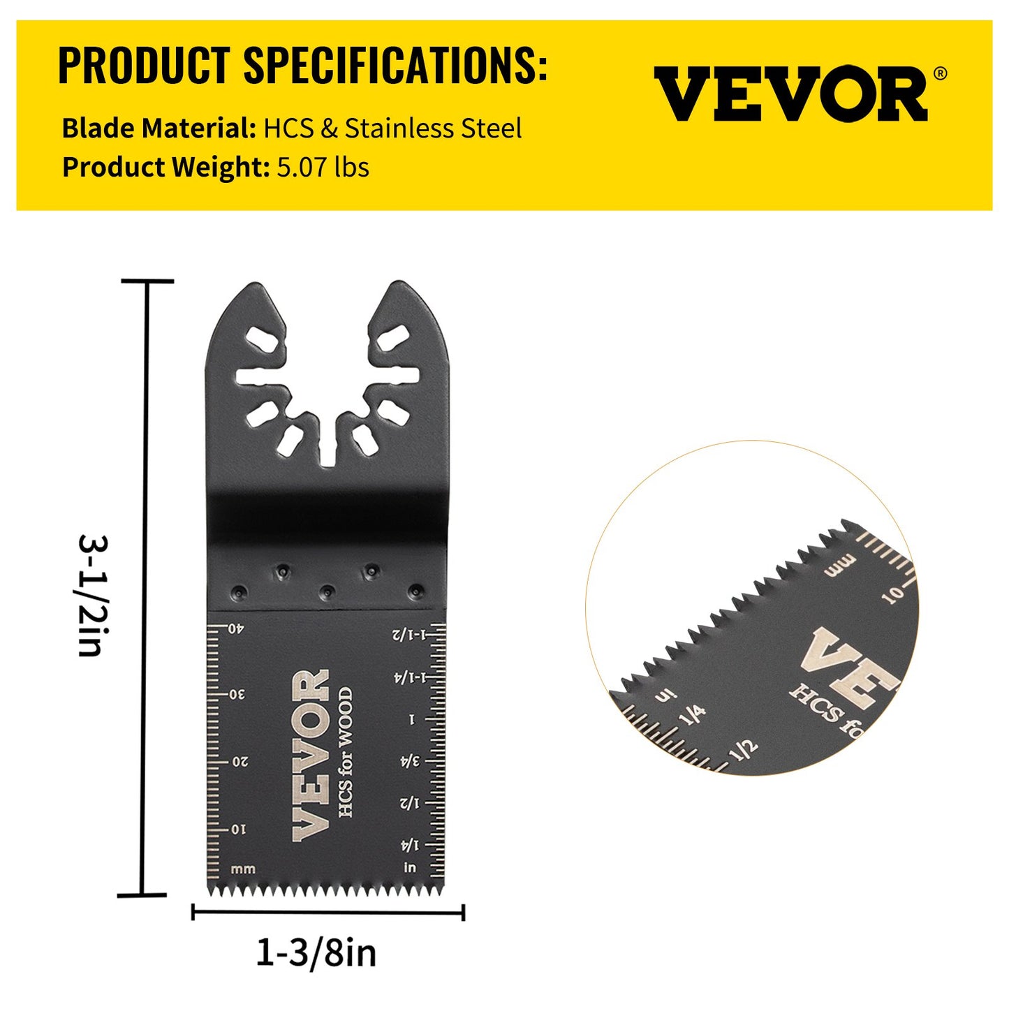 100 st oscillerande sågblad, snabbkopplingssats för multiverktyg, HCS-verktygsblad för trä, plast, kompatibel med Dewalt, Dremel, Fein, Worx, Bosch, Makita, Milwaukee