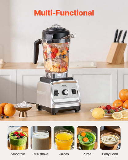 Mixer för smoothies, 227 ml 1600 W, Professionell mixer med kraftfull motor, Multifunktionell matberedare för smoothie/milkshake/juice, Passar för kök