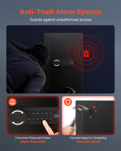 Wall Safe, 3-Tier Hidden Wall Mounted Safe with Password & Key, Q235 Cold-Rolled Steel In-Wall Box with LED Lighting, 2 Adjustable Shelves & 5 Key Holders for Money, Jewelry, Passport, Black