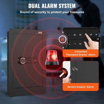 65 cm högt väggskåp, dolt kassaskåp i 3 nivåer, med hyllor med knappsats och nyckelhållare