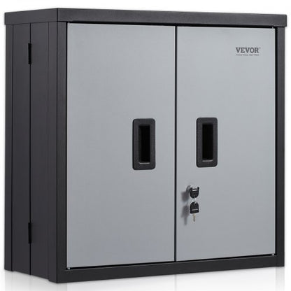 Hopfällbart väggskåp, metall, garageskåp, monterat 660 mm, liten verktygslåda, 108,8 kg lastkapacitet, justerbar hylla, magnetisk dörrpärm, för lager, kontor, hem, svart