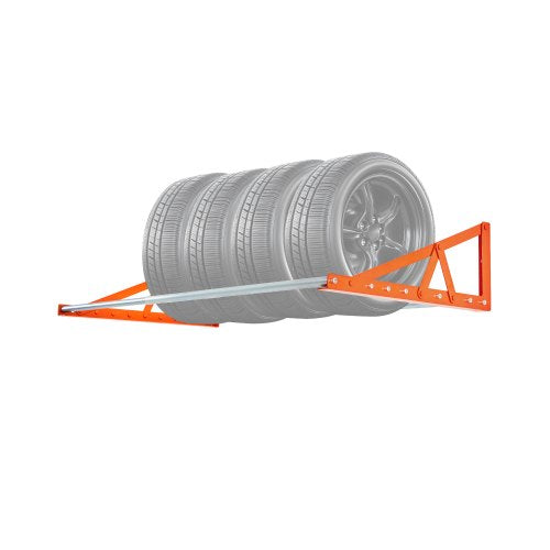 Väggmonterat däckställ, justerbart däckställ 31" - 56", kraftigt däckställ i stål Q235 för standarddäck R14-R20 tum, max 400lbs lastkapacitet, perfekt för garage, verkstad och reparationsverkstad