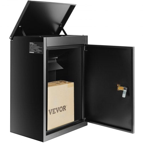 Paketleveranslådor för utomhusbruk 39,1 x 26,9 x 52,1 cm, väggmonterad brevlåda i galvaniserat stål med kodlås, stöldskydd, IPX3 vattentät låsbar stor brevlåda för veranda, trottoarkant