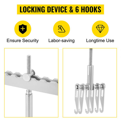 Buckla spak med 6 klor bärbar buckla spak aluminiumlegering buckla lyftare med ett ben för bil buckla reparation