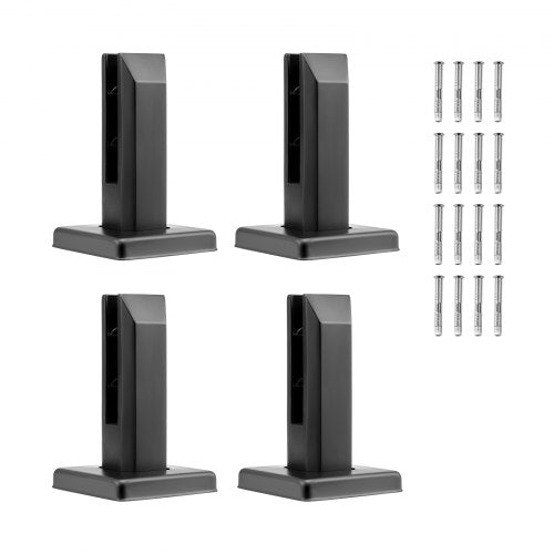 Glasklämma, 4 st fyrkantiga glasräckesfästen för 0,31"-0,47" härdat glas, monteringsklämma i rostfritt stål 304, 0,12” tjockt glashyllefäste för balkong, trädgård, altan, trappa