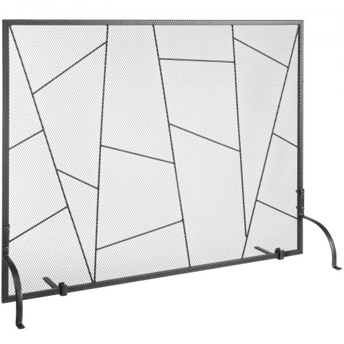 Eldstadsskärm Enkelpanel, Robust eldstadsskärm i järnnät, 906 (L) x 720 (H) MM Gnistskydd, Enkel installation, Fristående eldstadsgaller för vardagsrum, heminredning, modern
