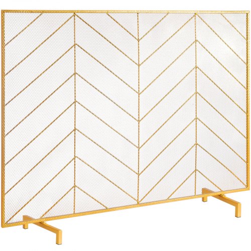 Eldstadsskärm Enkelpanel, Robust eldstadsskärm i järnnät, 980 (L) x 758 (H) MM Gnistskydd, Enkel installation, Fristående brandgaller för vardagsrum, heminredning, modern