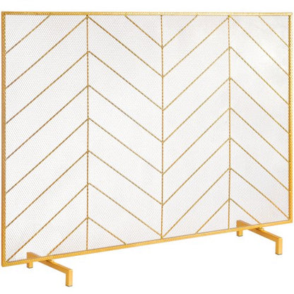 Eldstadsskärm Enkelpanel, Robust eldstadsskärm i järnnät, 980 (L) x 758 (H) MM Gnistskydd, Enkel installation, Fristående brandgaller för vardagsrum, heminredning, modern