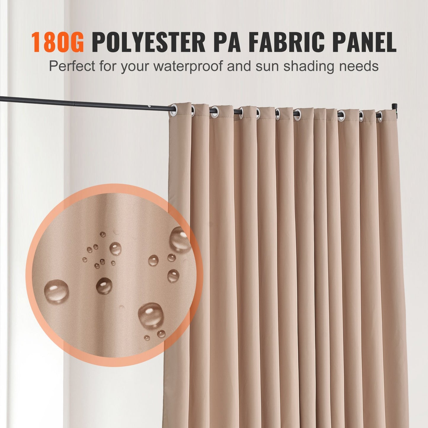 Rumsavdelare, bärbar panelrumsavdelare med hjul, gardinavdelarestativ, fristående rumsavdelare, insynsskydd för kontor, sovrum, matsal, arbetsrum, brun