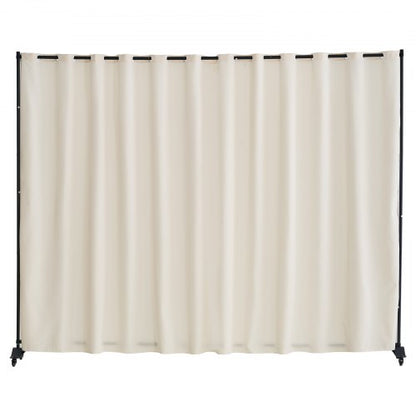 Rumsavdelare, bärbar panelrumsavdelare med hjul, gardinavdelarestativ, fristående rumsavdelare, insynsskydd för kontor, sovrum, matsal, arbetsrum, beige