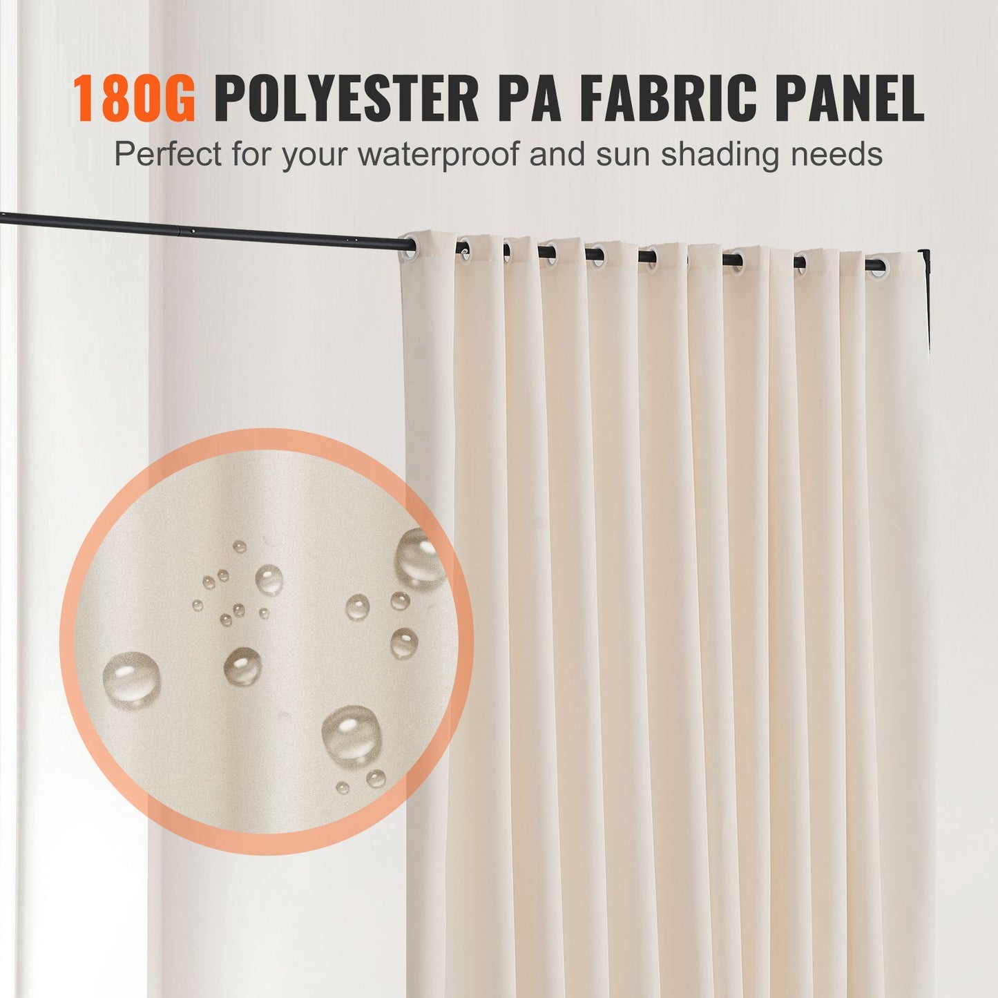 Rumsavdelare, bärbar panelrumsavdelare med hjul, gardinavdelarestativ, fristående rumsavdelare, insynsskydd för kontor, sovrum, matsal, arbetsrum, beige