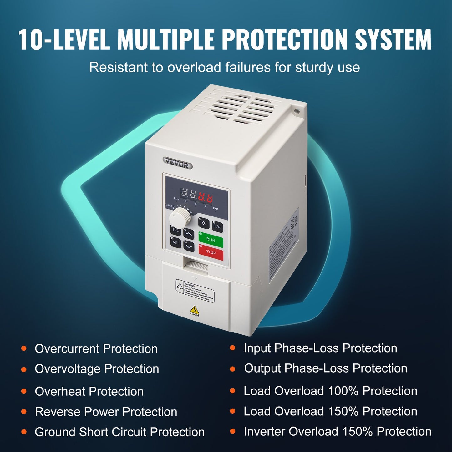 VFD 3HP, 2,2 kW, 5 A, 3-fas AC 380 V ingång till 3-fas AC 0 - 380 V utgång Variabel frekvensomriktare, 50/60 Hz ingång, 0-2000 Hz utgång VFD för spindelmotorns varvtalsreglering