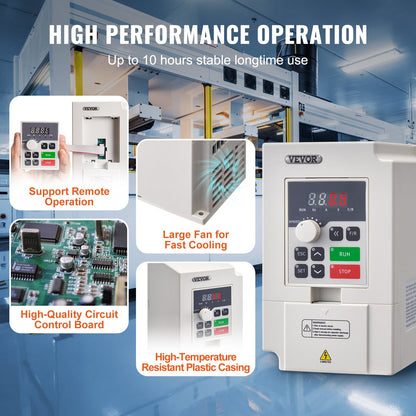 VFD 4HP, 3KW, 14A, 1- eller 3-fas AC 220V ingång till 3-fas AC 0~220V utgång Variabel frekvensomriktare, 50/60Hz ingång, 0-2000Hz utgång VFD för spindelmotorns varvtalsreglering