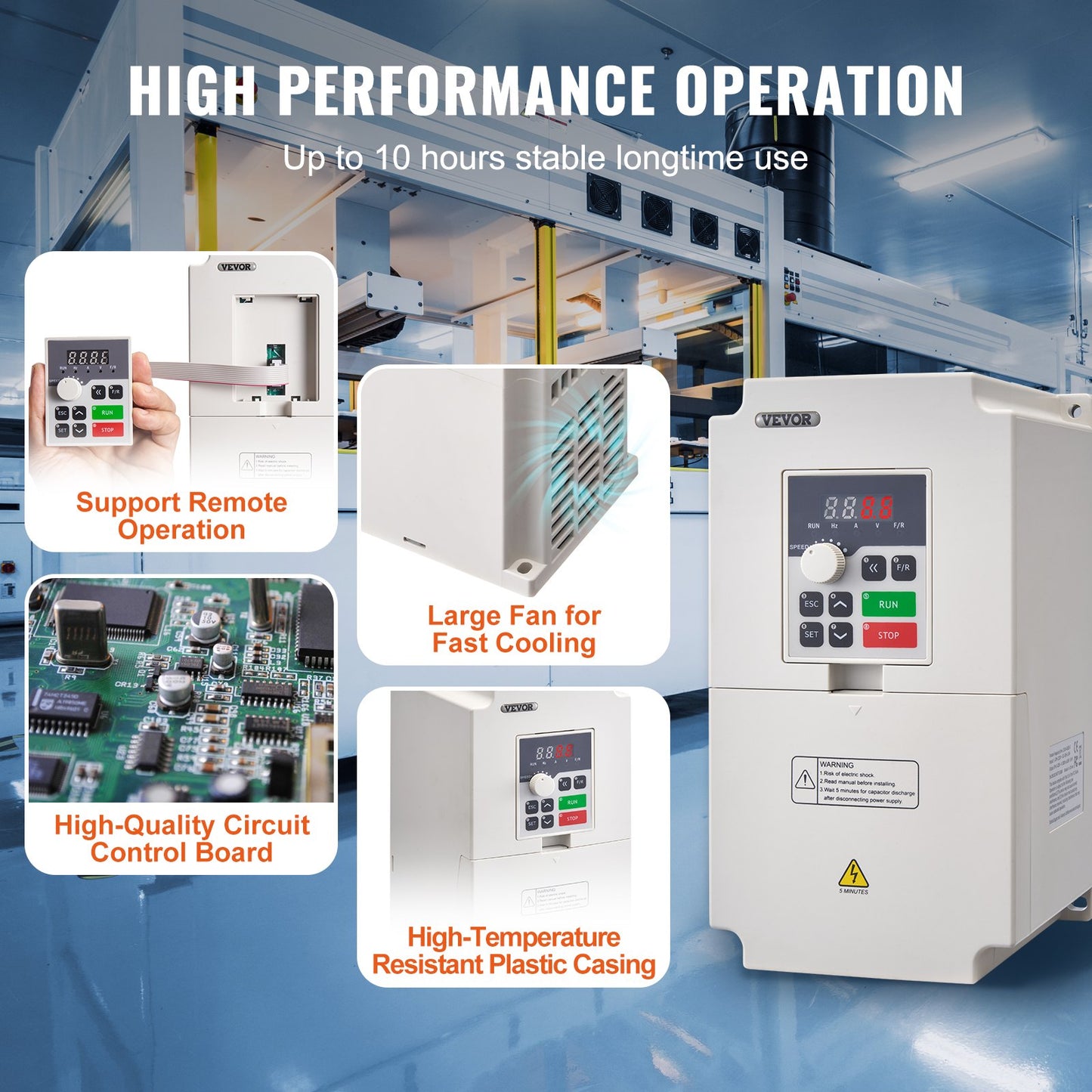 VFD 5 hk, 4 kW, 18 A, 1- eller 3-fas AC 220 V ingång till 3-fas AC 0~220 V utgång Variabel frekvensomriktare, 50/60 Hz ingång, 0-2000 Hz utgång VFD för spindelmotorns varvtalsreglering
