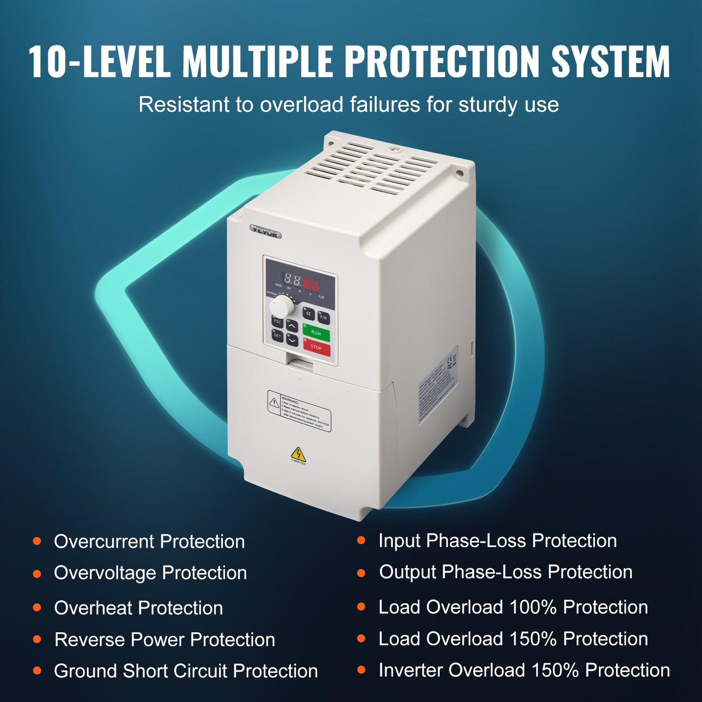 VFD 5 hk, 4 kW, 8,5 A, 3-fas AC 380 V ingång till 3-fas AC 0 - 380 V utgång Variabel frekvensomriktare, 50/60 Hz ingång, 0-2000 Hz utgång VFD för spindelmotorns varvtalsreglering