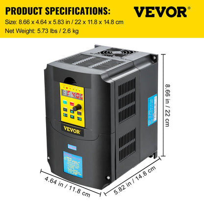 Variabel frekvensdrivning, AC 220V ingång 4KW CNC-drivning med variabel frekvens, VFD 5,5HP 1- eller 3-fas ingång, 3-fas utgång, CNC-motorinverter för motorvarvtalsreglering