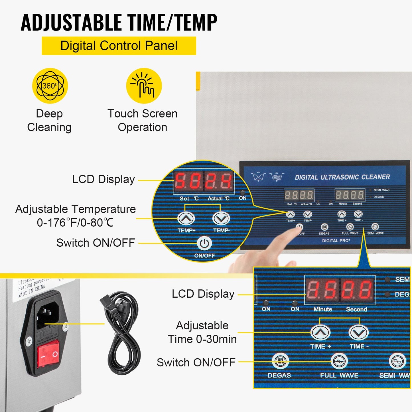 30L Ultraljudsrengörare Dubbelfrekvens Ultraljudsrengöringsmaskin med värmare Smyckesrengörare för Smyckesdelar Glasögonring Protesinspelning Kretskort 28/40KHz
