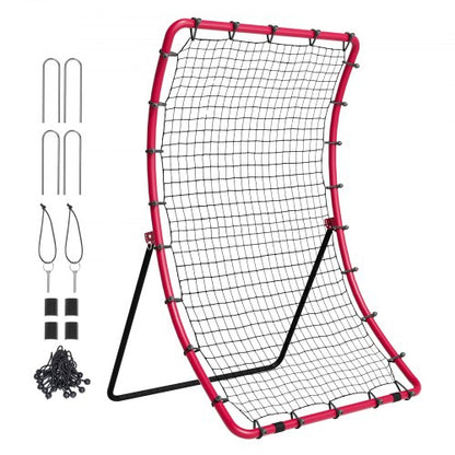 Baseboll- och softbollreboundernät, 4 x 5,5 fot PitchBack basebollkastningsnät, Pitch Return Trainer-reboundnät med pitchingmål, reboundnät för alla vinklar för grounders pop flugor
