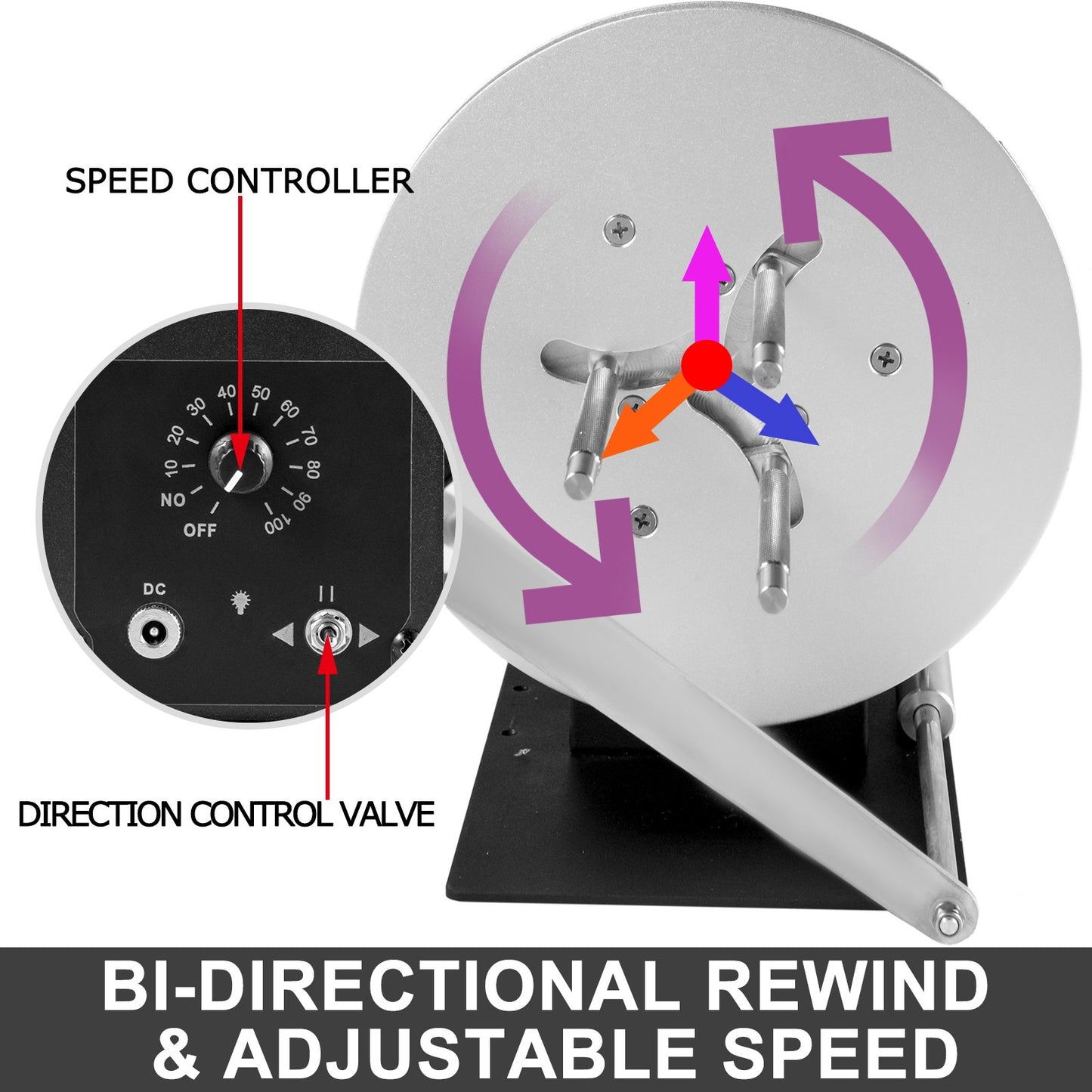 Etikettupprullningsmaskin 120 mm bred etikettupprullningsmaskin Dubbelriktad upprullningsmaskin 220 mm max. diameter Synkroniserar med skrivare för industrier