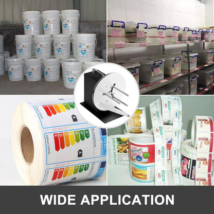 Etikettupprullningsmaskin 120 mm bred etikettupprullningsmaskin Dubbelriktad upprullningsmaskin 220 mm max. diameter Synkroniserar med skrivare för industrier