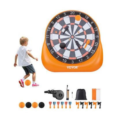 Inflatable Soccer Dart Board, over 6 ft High Giant Soccer Dart Board with 4 Kick Balls 6 Darts 6 Axe & Air Pump, 3-Min Setup, Ideal for Giant Yard Games, Giant Kick Darts Game, Soccer Dart Game