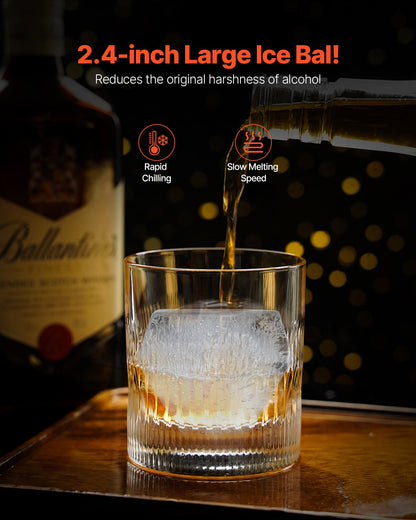 Ice Diamond Press, 2,4" isbollsmaskin, diamantpress i aluminium för isdiamant, ispress med tång och droppbricka, för whisky, cocktail, bourbon, skotsk whisky på fest och högtider