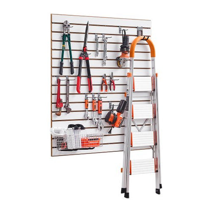 Ribbor i vägg, 12 x 120 cm, MDF-ribbor för garage med modulär design, vit ribbor, lättmonterad, justerbar ribbor med kopplingsstruktur och gör-det-själv-skärning, passar för förvaring och visning