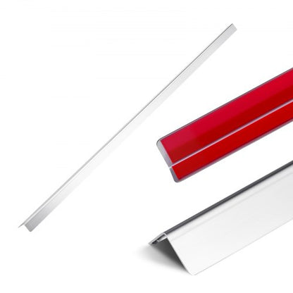 Vägghörnskydd i rostfritt stål, 25 x 25 x 1217 mm, 10-pack metallhörnskydd, kantlist i 304 rostfritt stål, 90-graders vinkel för hem, kontor, kommersiellt väggskydd, med 3 m tejp