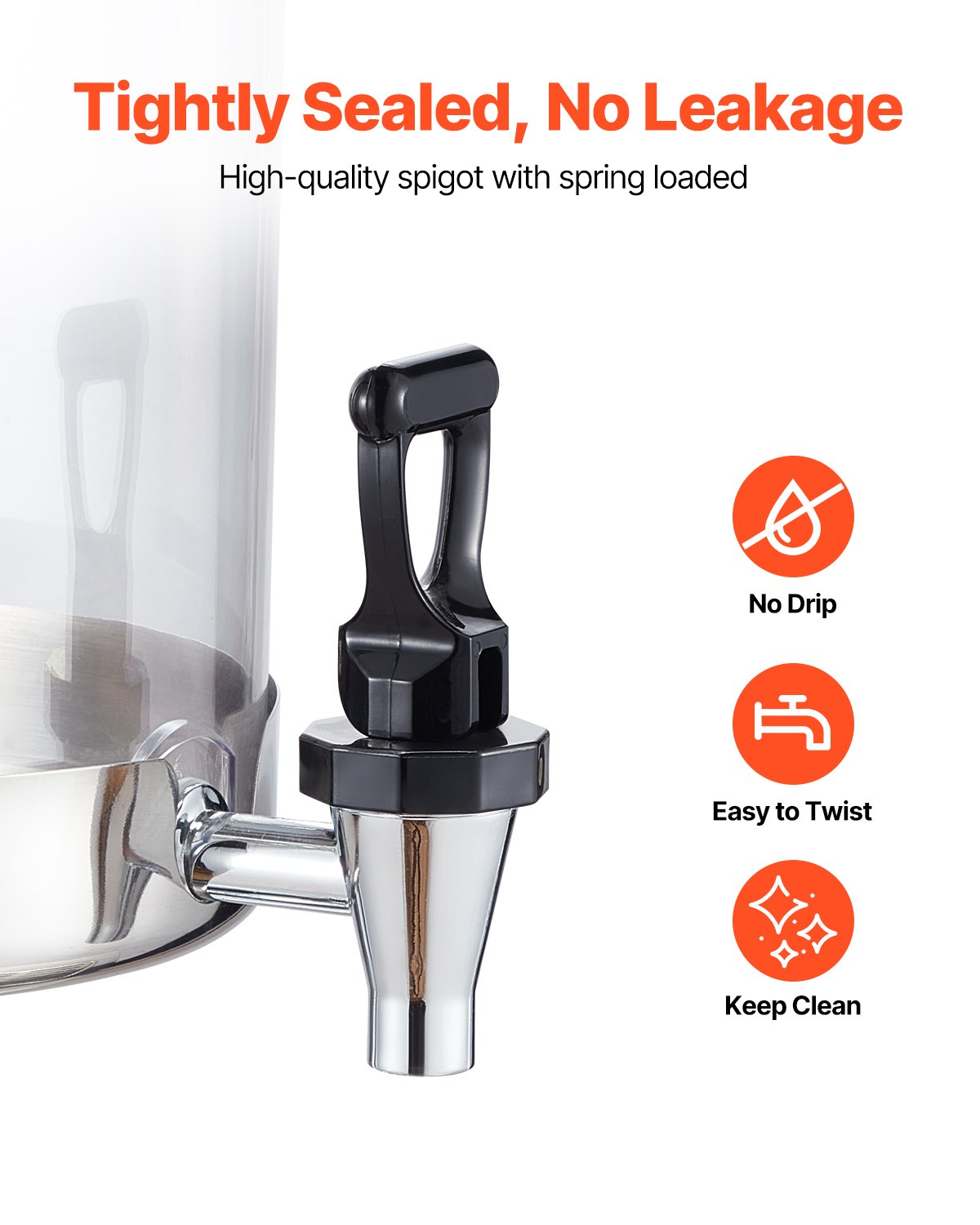 Dryckesdispenser, 8L x 2 dryckesdispensrar för fester, juicedispensrar i rostfritt stål + plast med kran för isbricka, iste-limonaddispensrar, för restauranger, hotell