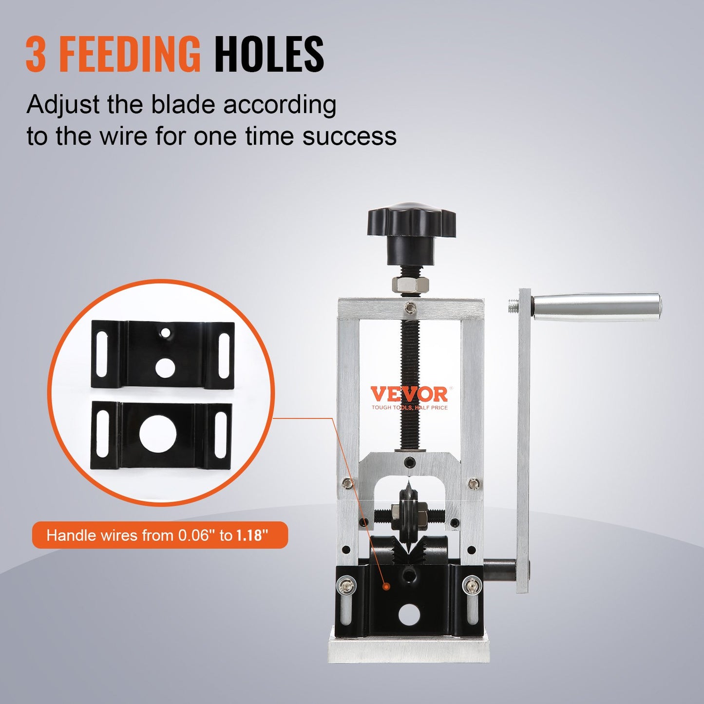 Manual Wire Stripping Machine, 1.5 mm-30 mm Copper Stripper with Hand Crank or Drill Powered, Visible Stripping Depth Reference, Portable Aluminum Frame Wire Peeler for Scrap Copper Recycling