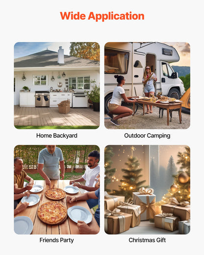 Utomhuspizzaugn, 30 cm vedeldad pizzaugn, pelletspisugn med termometer och elektrisk rotation, bärbar pizzamaskin för utomhuscamping på bakgården, uteplatsen, pizzasten, bärväska, spade