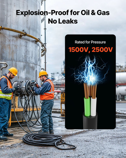 50 FT (15,24 m) 10AWG (6 mm²) premium elektrisk strömkabel kopparförlängningssladd