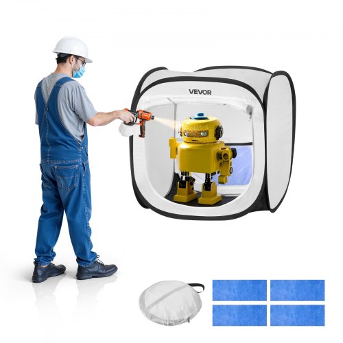 Portable Paint Booth Tent, 405 x 405 x 430mm Pop-Up Portable Spray Paint Tent with Mesh Door, Spray Painting Tents for Small Models, Sculptures, Photo Frames, Pop-Up Design, Water-Resistant