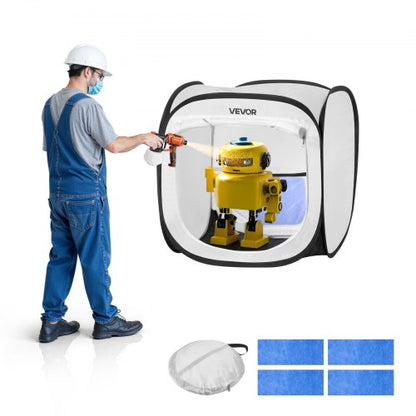 Portable Paint Booth Tent, 405 x 405 x 430mm Pop-Up Portable Spray Paint Tent with Mesh Door, Spray Painting Tents for Small Models, Sculptures, Photo Frames, Pop-Up Design, Water-Resistant
