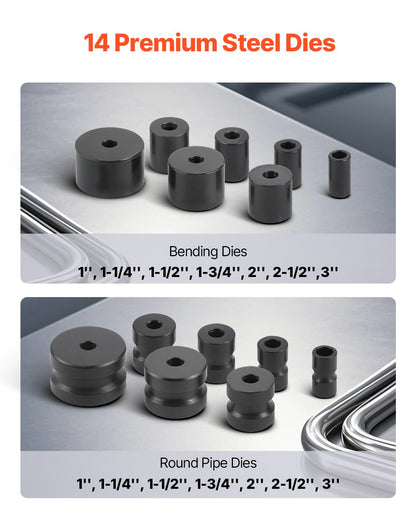 Manuell bockningsmaskin, rörbockare med 14 bockningsverktyg, 200° kraftigt bockningsverktyg för koppar-, aluminium- och järnrör, idealisk för HVAC, luftkonditionering, kylskåp och bilreparationer