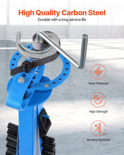 Manuell bockningsmaskin, rörbockare med 14 bockningsverktyg, 200° kraftigt bockningsverktyg för koppar-, aluminium- och järnrör, idealisk för HVAC, luftkonditionering, kylskåp och bilreparationer