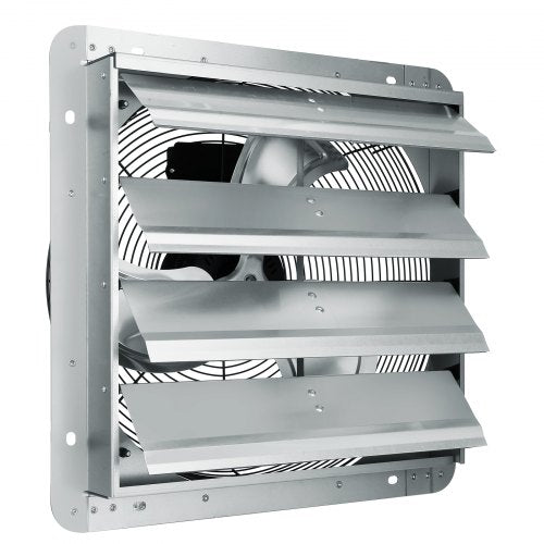 Shutter-frånluftsfläkt, 406 mm höghastighets 1400 varv/min 2000 CFM, väggmonterad vindsfläkt i aluminium med AC-motor, ventilation och kylning för växthus, garage, skjul, butiker