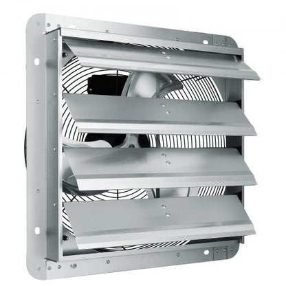 Shutter-frånluftsfläkt, 406 mm höghastighets 1400 varv/min 2000 CFM, väggmonterad vindsfläkt i aluminium med AC-motor, ventilation och kylning för växthus, garage, skjul, butiker