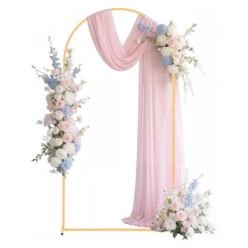 Arch Backdrop Stand, 2 x 1 m, Stable Structure, Easy Assembly, 1 Piece Gold Metal Arch Backdrop Stand for Wedding, Birthday Party, Graduation, Holiday Celebration, and Ceremony Decoration