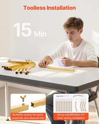 Arch Backdrop Stand, 2 x 1 m, Stable Structure, Easy Assembly, 1 Piece Gold Metal Arch Backdrop Stand for Wedding, Birthday Party, Graduation, Holiday Celebration, and Ceremony Decoration