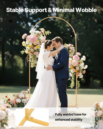 Arch Backdrop Stand, 2.2 x 1.2 m, Stable Structure, Easy Assembly, 1 Piece Gold Metal Arch Backdrop Stand for Wedding, Birthday Party, Graduation, Holiday Celebration, and Ceremony Decoration