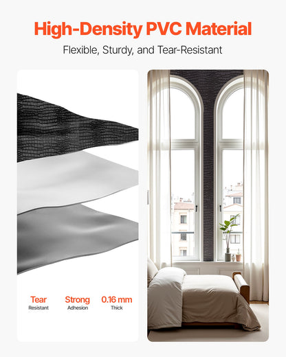 Självhäftande tapet, 40 cm x 10 m, svart, sprucken textur, vattentät, självhäftande, lätt att rengöra och dra av, väggdekorativ vinylrulle för sovrum, kök, kontor, badrum