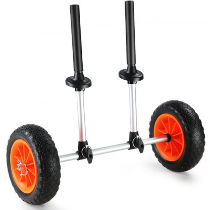 Heavy Duty Kayak Cart, 280lbs Load Capacity, Detachable Canoe Trolley Cart with 10'' Solid Tires, Adjustable Width & Top Foam Protection, for Kayaks with Drain Holes of 2.54cm and Above