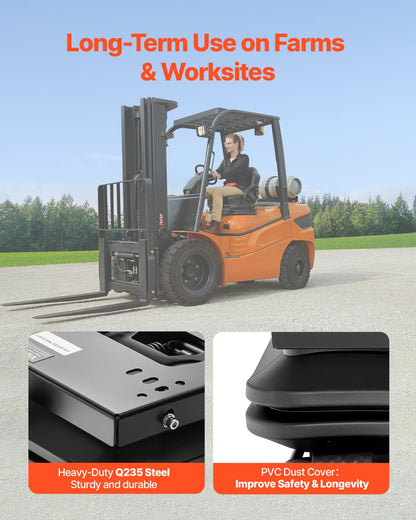 Sätesfjädringskit med sätesglidspår, universell luftfjädring för sätet med dammskydd, 15 cm justerbar fram-till-bak-funktion, sätesfjädringskit för nollsvänggräsklippare, gaffeltruck