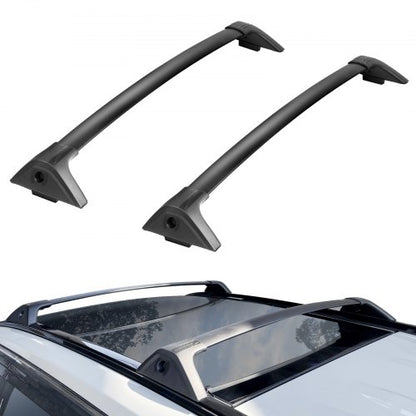 Takräckesstänger, kompatibel med Toyota RAV4 2019-2023, 117,93 kg lastkapacitet, rostfria tvärstänger i aluminium med lås, bagagehållare för last på taket (ej lämplig för Adventure/TRD Off-Road)