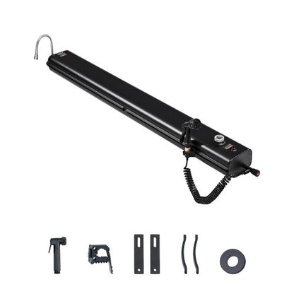 Takräckesvattentank, 23 liter, multidispenserande utomhustank med 2 stänkskydd och T-spår, högkapacitets aluminiumtank med tryckport, passar för bagageutrymmen, störtbågar och tvärbågar