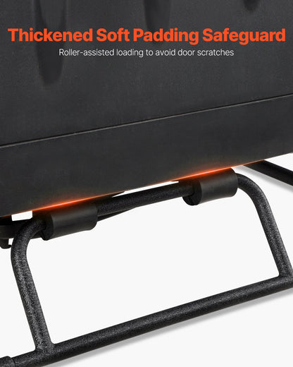 Förvaringsvagn med hård tak, flyttbar och robust vagn med hård tak, med 3 justerbara hål och förtjockad mjuk stoppning, förvaringsställ med hård tak och pulverlackering, passar för Jeep Wrangler TJ, JK, JL