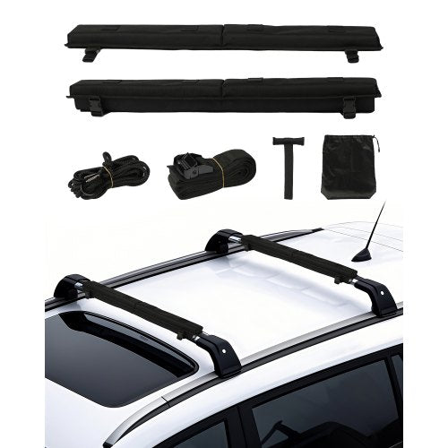Mjuka takräcksdynor, 30" universal takräcksdyna för bil för olika tvärbalkar, 176lbs lastning av kajakbagage med 2 surrband, 2 snabböglor och förvaringsväska för SUP, kanot, snowboard