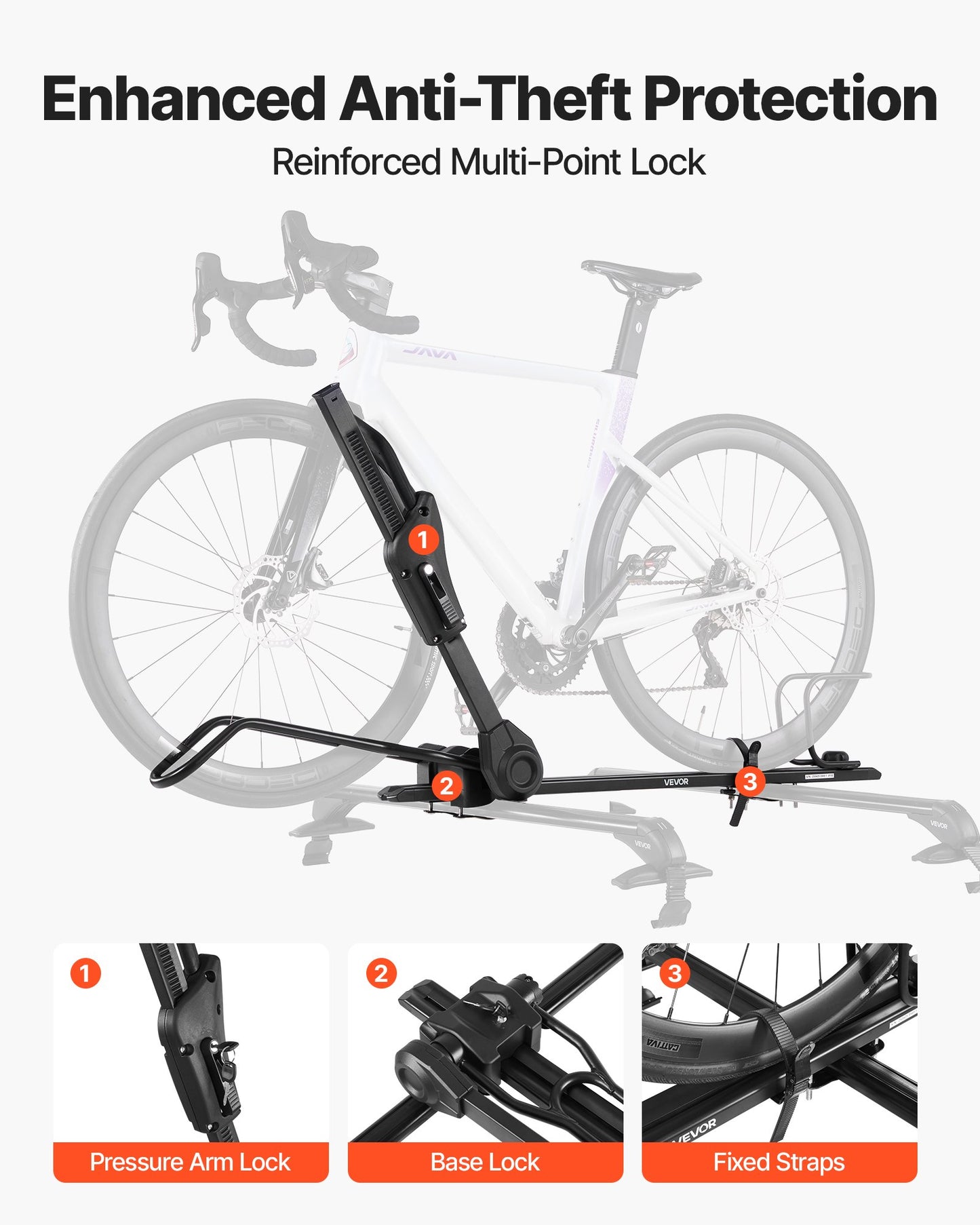 Takcykelhållare, 15 kg kapacitet, hopfällbar, upprätt takmonterad cykelhållare med låssystem och justerbar arm för T-spårsstänger, upprätt takcykelhållare för 1 cykelhållare för bil SUV, svart